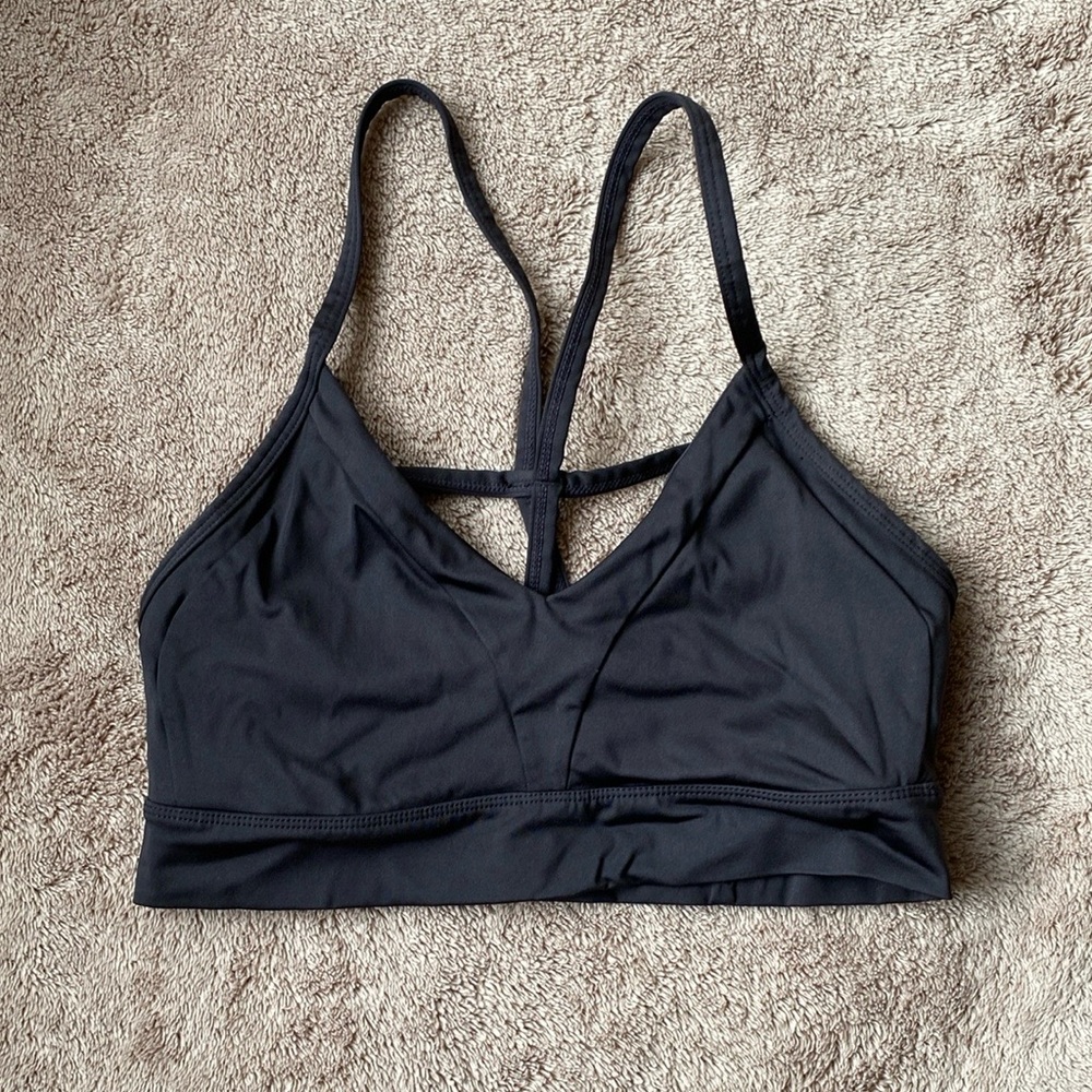 Black Strappy Sports Bra - Women’s Low-Impact Support